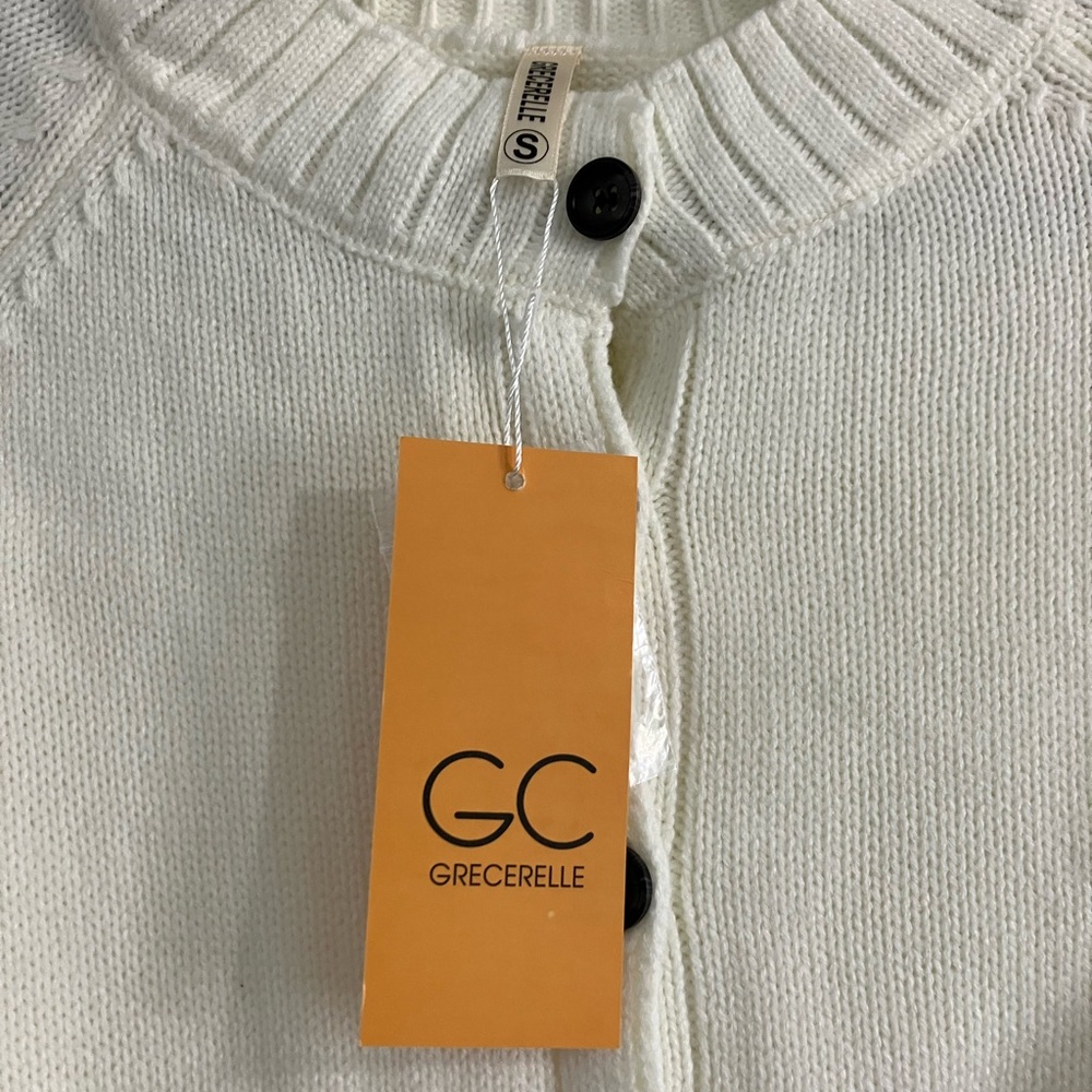 SALE! NWT Grecerelle White Cardigan - Picture 3 of 5